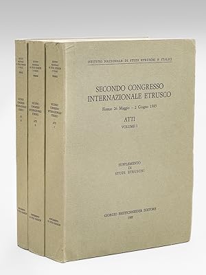 Bild des Verkufers fr Secondo Congresso Internazionale Etrusco Firenze 26 Maggio - 2 Giugno 1985. Atti (Tre Volume - Complete set) zum Verkauf von Librairie du Cardinal