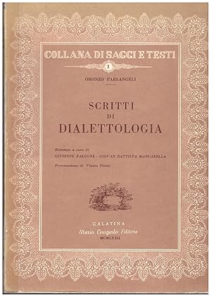 Imagen del vendedor de SCRITTI DI DIALETTOLOGIA a la venta por VETERA RECENTIA