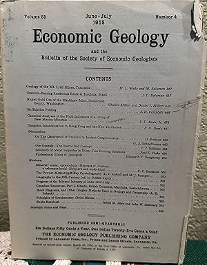 Imagen del vendedor de Economic Geology and the Bulletin of the Society of Economic Geologists Volume 53 Number 4 a la venta por Crossroads Books