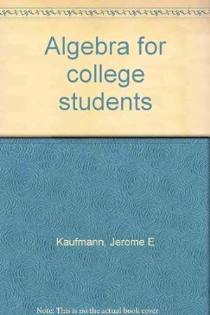 Bild des Verkufers fr Title: Algebra for college students zum Verkauf von WeBuyBooks