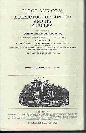 Immagine del venditore per Directory of London and its suburbs Pigot and Co. 1839 venduto da Joy Norfolk, Deez Books