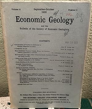 Imagen del vendedor de Economic Geology and the Bulletin of the Society of Economic Geologists Volume 51 Number 6 a la venta por Crossroads Books