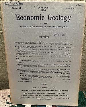 Immagine del venditore per Economic Geology and the Bulletin of the Society of Economic Geologists Volume 51 Number 4 venduto da Crossroads Books