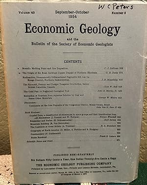 Immagine del venditore per Economic Geology and the Bulletin of the Society of Economic Geologists Volume 49 Number 6 venduto da Crossroads Books