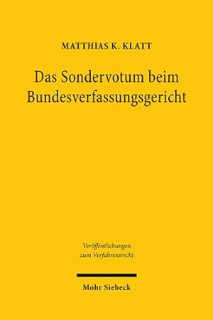 Bild des Verkufers fr Das Sondervotum Beim Bundesverfassungsgericht -Language: german zum Verkauf von GreatBookPrices