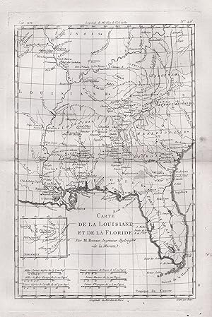 "Carte de la Louisiane et de la Floride" - Florida Louisiana Virginia New Orleans Georgia USA / A...