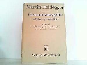 Bild des Verkufers fr Die Grundbegriffe der Metaphysik Welt - Endlichkeit - Einsamkeit. Martin Heidegger, Gesamtausgabe; II. Abteilung: Vorlesungen 1923-1944, Band 29 / 30. zum Verkauf von Antiquariat Ehbrecht - Preis inkl. MwSt.