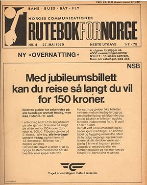 Kursbuch Norwegen 1979 / Rutebok for Norge (Norges Communicationer) ; Nr. 4., 27. Mai - 30 Juni 1...