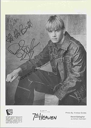 Bild des Verkufers fr Original Autograph David Gallagher /// Autogramm Autograph signiert signed signee zum Verkauf von Antiquariat im Kaiserviertel | Wimbauer Buchversand
