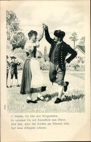 Bild des Verkufers fr Ansichtskarte / Postkarte O Maidle, Du bist mei Morgenstern, tanzendes Paar zum Verkauf von akpool GmbH