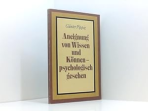 Imagen del vendedor de Aneignung von Wissen und Knnen psychologisch gesehen a la venta por Book Broker