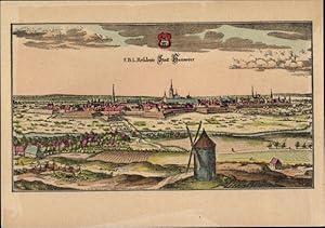 Bild des Verkufers fr Knstler Ansichtskarte / Postkarte Merian, M., Hannover in Niedersachsen, Gesamtansicht, 1654 zum Verkauf von akpool GmbH