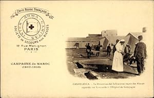 Ansichtskarte / Postkarte Casablanca Marokko, Croix Rouge Francaise, Campagne du Maroc 1907