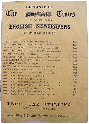 Reprints of The Times and Other Early English Newspapers and Historical Documents.