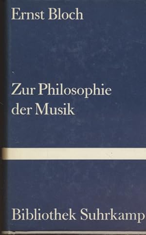 Bild des Verkufers fr Zur Philosophie der Musik. zum Verkauf von Fundus-Online GbR Borkert Schwarz Zerfa