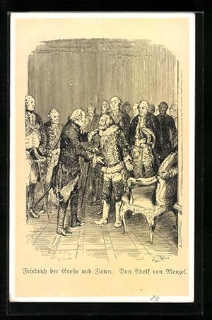 Bild des Verkufers fr Knstler-Ansichtskarte Friedrich der Grosse und Zieten zum Verkauf von Bartko-Reher