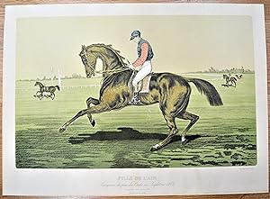 Fille de L'Air. Vainqueur du prix des Oacks en Angleterre 1864. Montée par Edwards. Ecurie du Com...