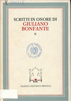 Imagen del vendedor de Scritti in onore di Giuliano Bonfante Vol. II a la venta por avelibro OHG