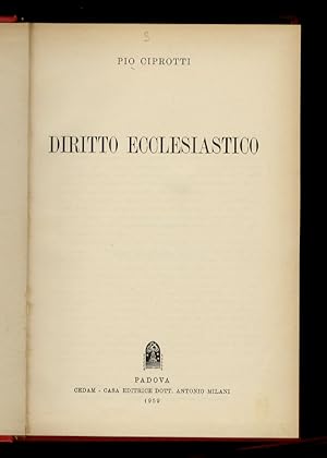 Seller image for Diritto ecclesiastico. for sale by Libreria Oreste Gozzini snc