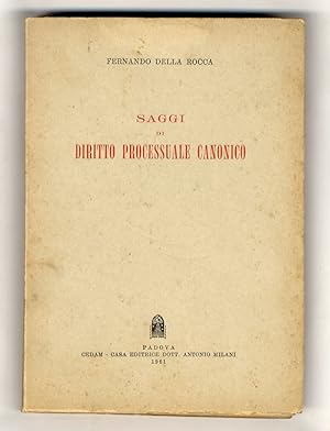 Immagine del venditore per Saggi di diritto processuale canonico. venduto da Libreria Oreste Gozzini snc