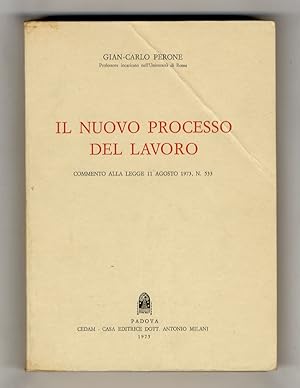 Il nuovo processo del lavoro. Commento alla legge 11 agosto 1973, n. 533.