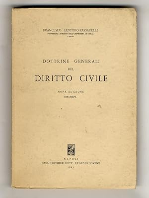 Immagine del venditore per Dottrine generali del diritto civile. Nona edizione. Ristampa. venduto da Libreria Oreste Gozzini snc