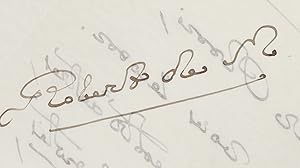 Lettre autographe signée de Robert de Montesquiou à propos de ses poèmes qu'il conseille de son c...