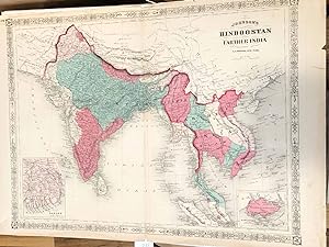 Johnson's HINDOOSTAN and Farther India (map)