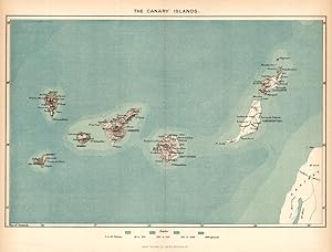 The Canary Islands,Antique Historical Map