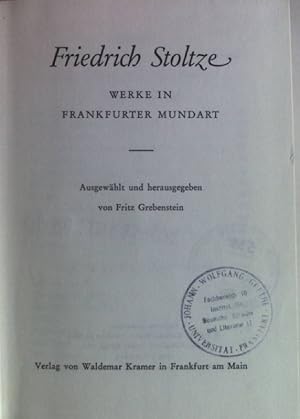 Seller image for Werke in Frankfurter Mundart. for sale by books4less (Versandantiquariat Petra Gros GmbH & Co. KG)