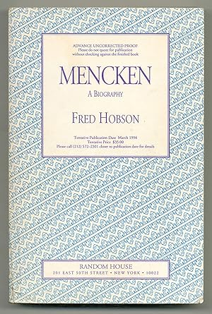 Bild des Verkufers fr Mencken zum Verkauf von Between the Covers-Rare Books, Inc. ABAA