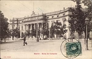 Bild des Verkufers fr Ansichtskarte / Postkarte Madrid Spanien, Bolsa de Comercio zum Verkauf von akpool GmbH