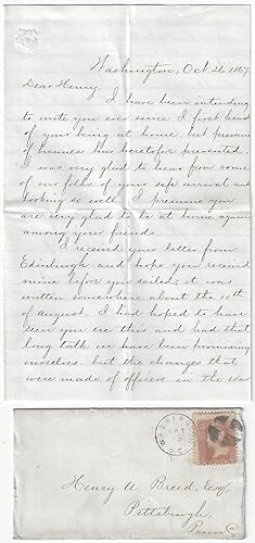 1867 - A letter from an officer in the War Department describing the turmoil caused by President ...