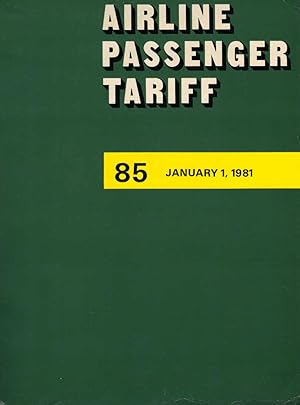 Airline Passenger Tariff (APT) ; No. 85. January 1, 1981. Scandinavian Airlines System and Swiss ...