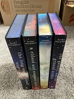 Seller image for THE WAYFARERS SERIES THE LONG WAY TO A SMALL ANGRY PLANET; A CLOSED AND COMMON ORBIT; RECORD OF A SPACEBORN FEW; THE GALAXY, AND THE GROUND WITHIN: EXCLUSIVE SIGNED UK FIRST EDITION SET for sale by Books for Collectors