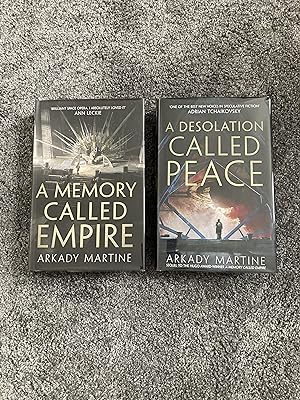 Seller image for THE TEIXCALAAN DUOLOGY A MEMORY CALLED EMPIRE; A DESOLATION CALLED PEACE: EXCLUSIVE SIGNED UK FIRST EDITION SET for sale by Books for Collectors