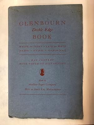 Glenbourn Deckle Edge Book. White and Ivory, Laid and Wove. Rag Content. Book Paper of Distinctio...