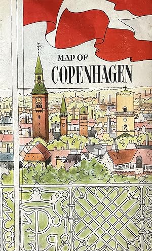 1947 Color Map of Copenhagen, Denmark