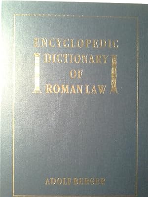 Bild des Verkufers fr Encyclopedic Dictionary of Roman Law V. 43, Pt. 2., Band 43 zum Verkauf von Herr Klaus Dieter Boettcher