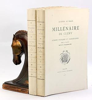 MILLÃâ°NAIRE DE CLUNY (2 Volume Set) Congrés d'histoire et d'archéologie tenu à Cluny les 10, 11...