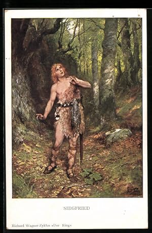 Bild des Verkufers fr Ansichtskarte Szene aus Richard Wagners Nibelungen, Siegfried zum Verkauf von Bartko-Reher