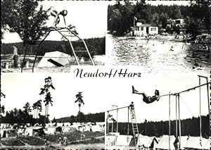 Ansichtskarte / Postkarte Neudorf Harzgerode Harz, Birnbaumteich mit Zeltplatz