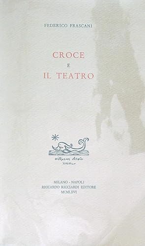 Bild des Verkufers fr Croce e il teatro zum Verkauf von Librodifaccia