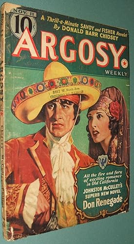 Image du vendeur pour Argosy Weekly for November 11th, 1939 // The Photos in this listing are of the magazine that is offered for sale mis en vente par biblioboy