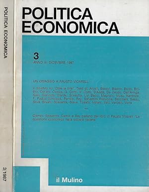 Bild des Verkufers fr Politica economica anno 1987 n. 3 zum Verkauf von Biblioteca di Babele