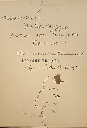 L'homme traqué. Eau forte par André Dignimont.