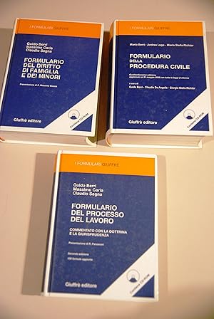 Imagen del vendedor de formulario del diritto di famiglia e minori della procedura civile del processo del lavoro 3 voll. con cd rom a la venta por STUDIO PRESTIFILIPPO NUNZINA MARIA PIA