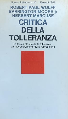 CRITICA DELLA TOLLERANZA