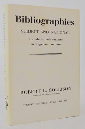 Imagen del vendedor de Bibliographies Subject and National: a guide to their contents arrangement and use a la venta por Structure, Verses, Agency  Books
