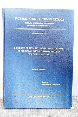 Seller image for sindrome di guillain barre' barr - segnalazione di un caso clinico ad esito fatale for sale by STUDIO PRESTIFILIPPO NUNZINA MARIA PIA
